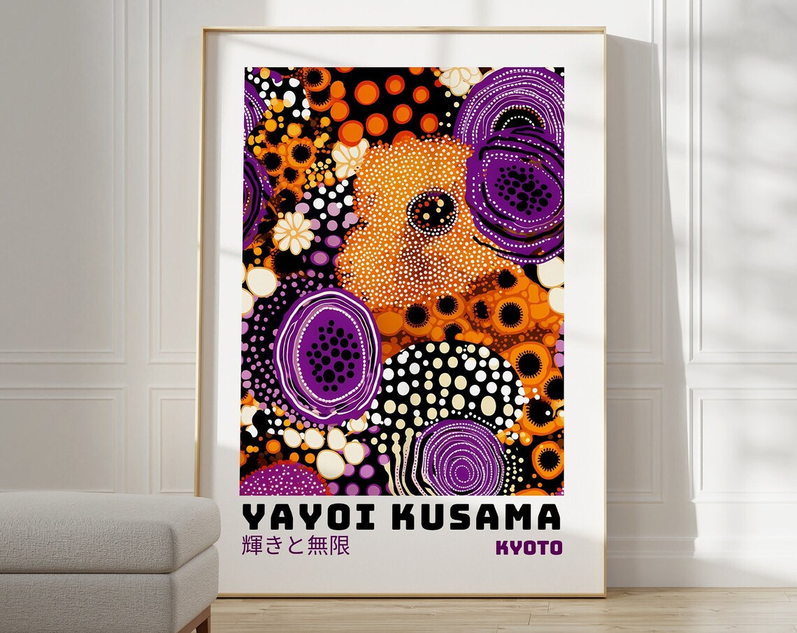 Yayoi Kusama-Inspired Japanese Gallery Wall Art