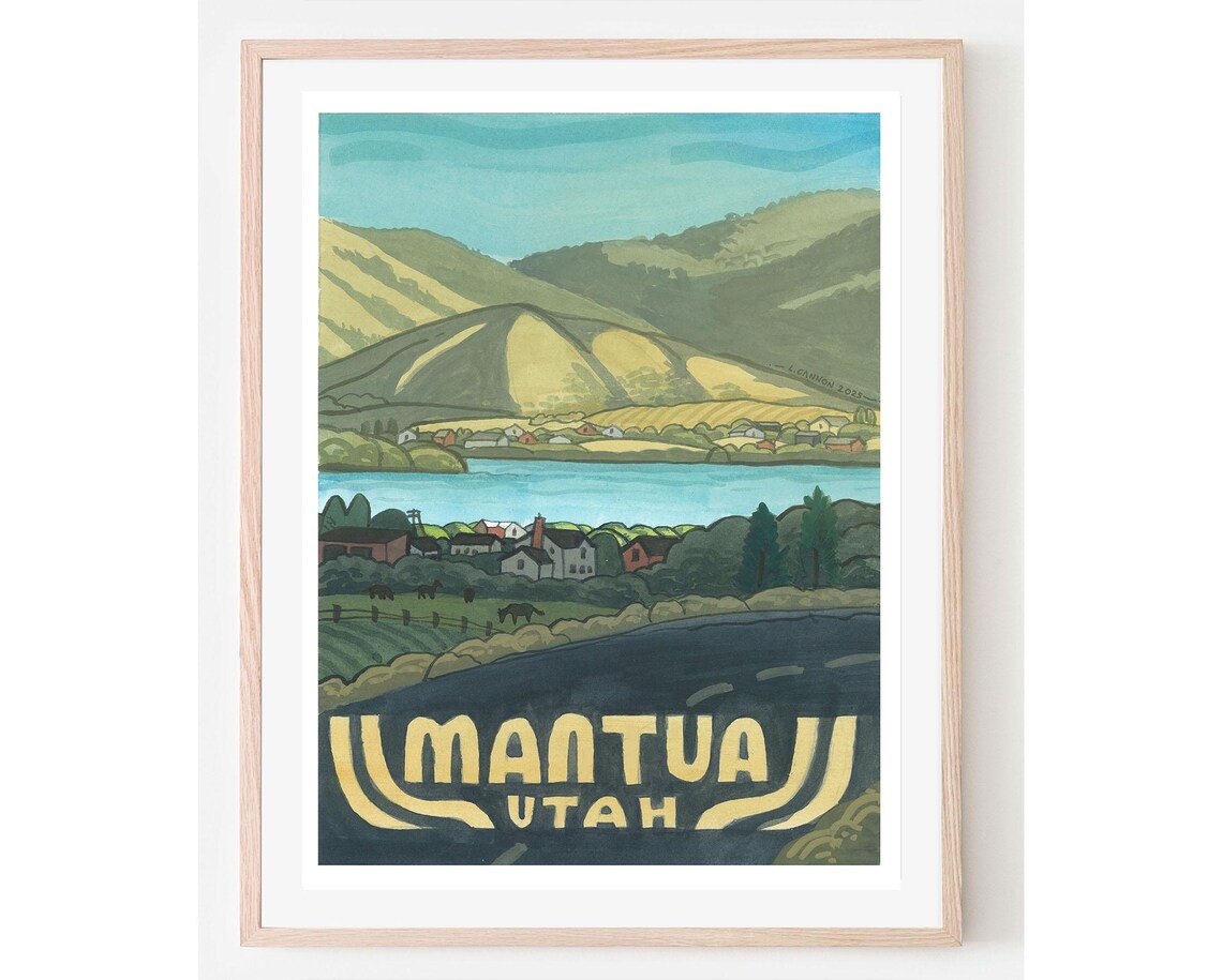 Mantua Vintage Travel Poster, Utah Travel Poster