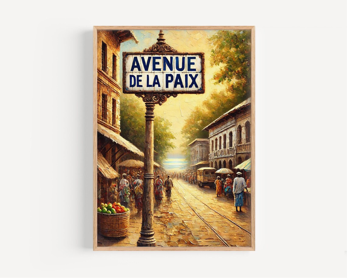 Avenue De La Paix Brazzaville Congo Street Sign Art Print