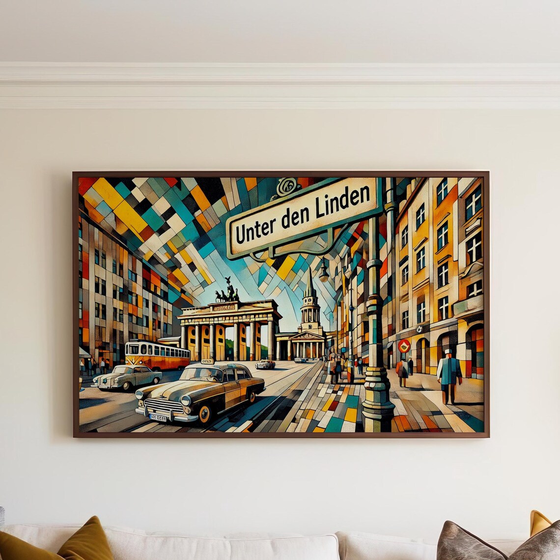 Unter Den Linden Berlin Colorful Cubist Cityscape Travel Print