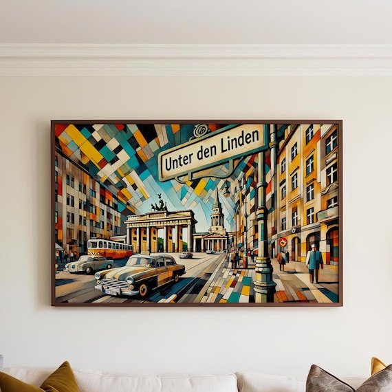 Unter Den Linden Berlin Colorful Cubist Cityscape Travel Print