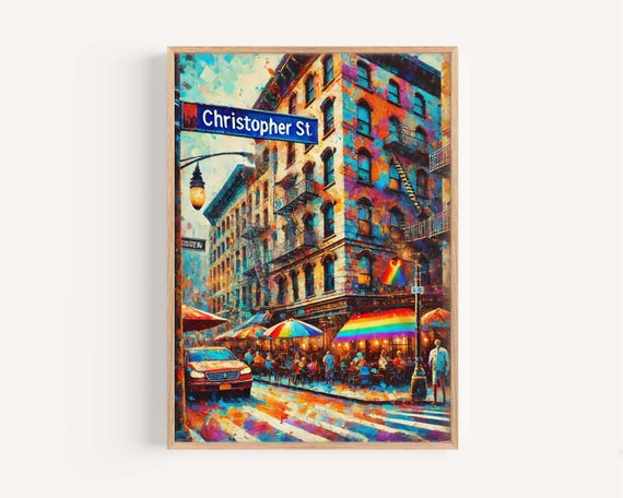 Christopher Street Manhattan NYC Travel Poster, New York