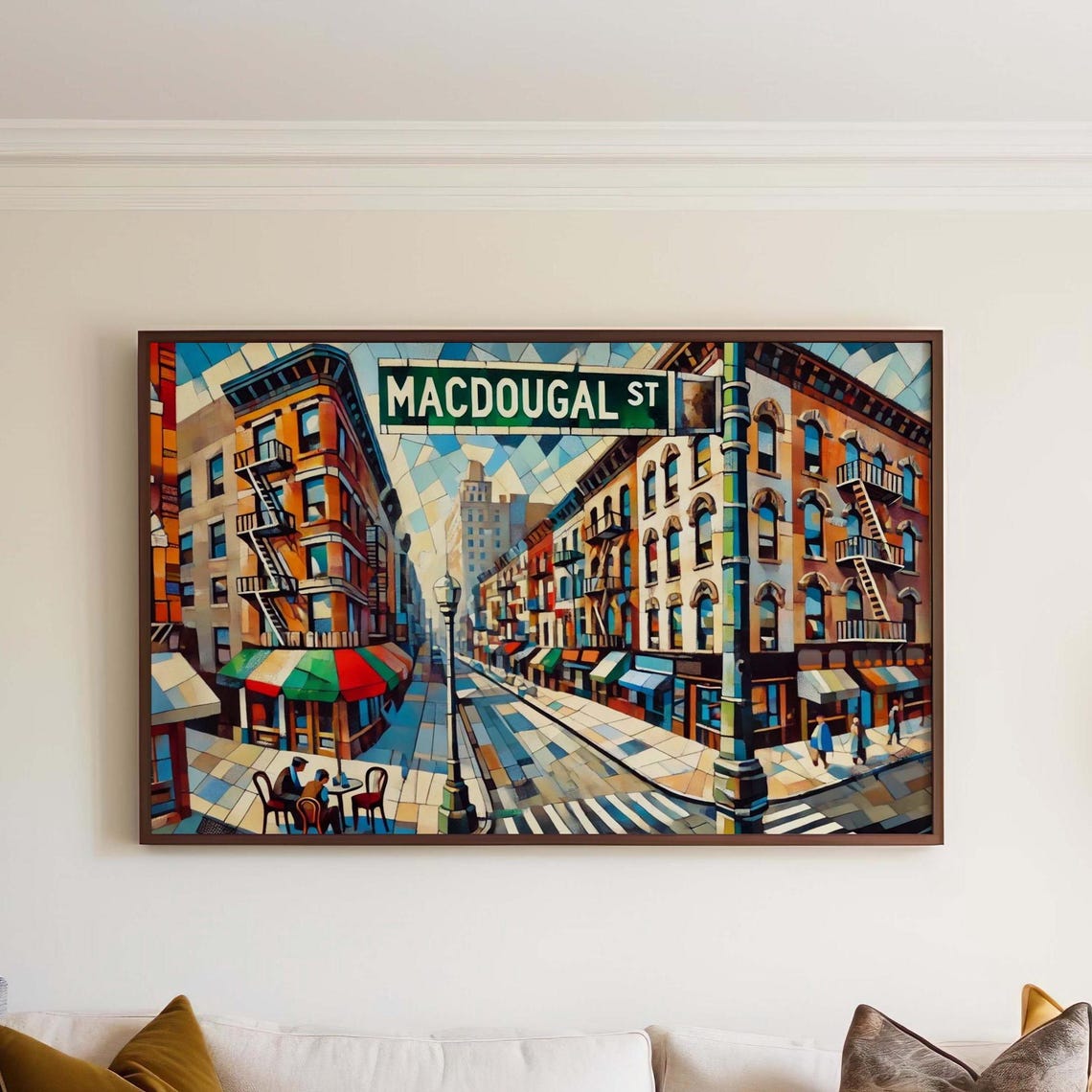 MacDougal Street NYC Greenwich Village Mosaic Cityscape Poster