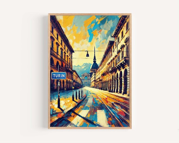 Turin Italy Art Print European Cityscape Travel Poster
