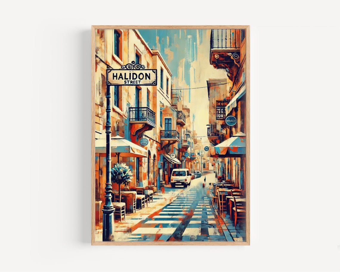 Athinas St, Athens Greece Travel Poster