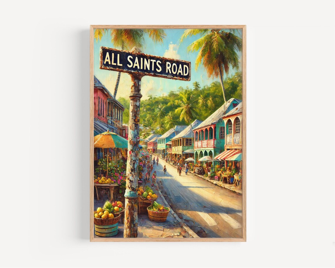 St Johns Antigua Caribbean Street Scene Art Print