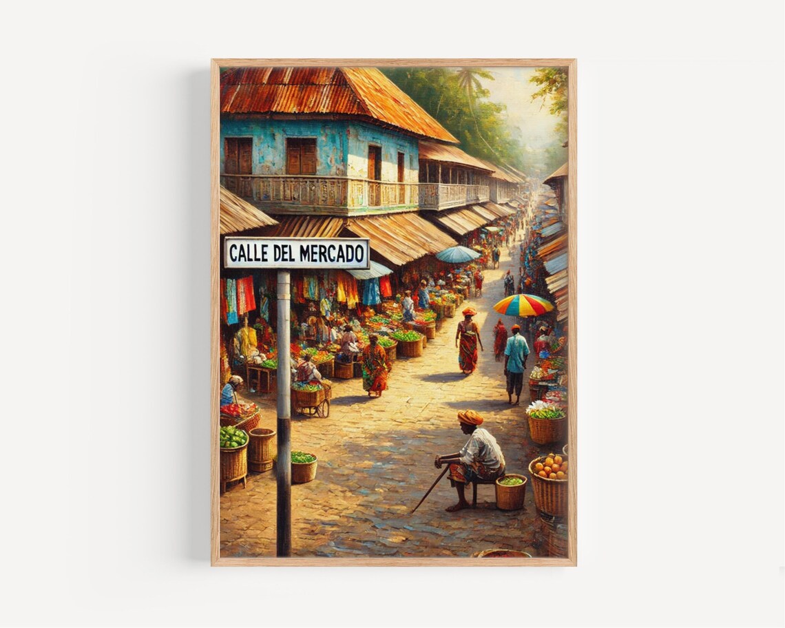 Calle Del Mercado Malabo Equatorial Guinea Market Street Poster