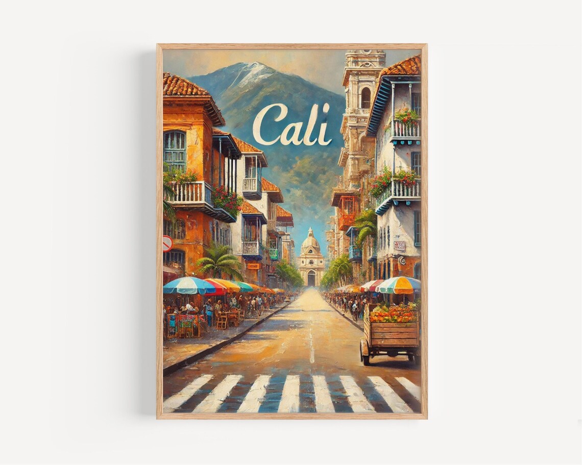 Colombia Cali Travel Poster, South Decor Art Print