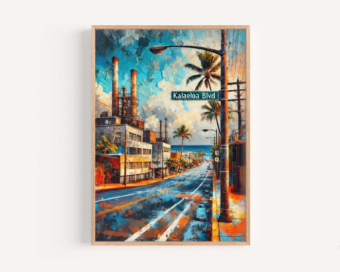 Kalaeloa Boulevard, Oahu Hawaii Travel Poster
