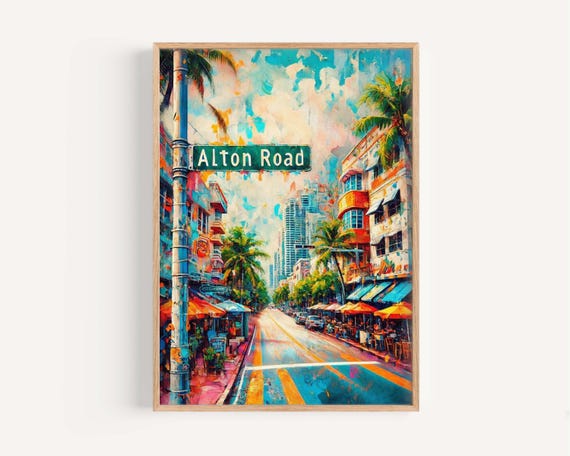 Alton Road Miami Beach Art Print Florida Travel Poster
