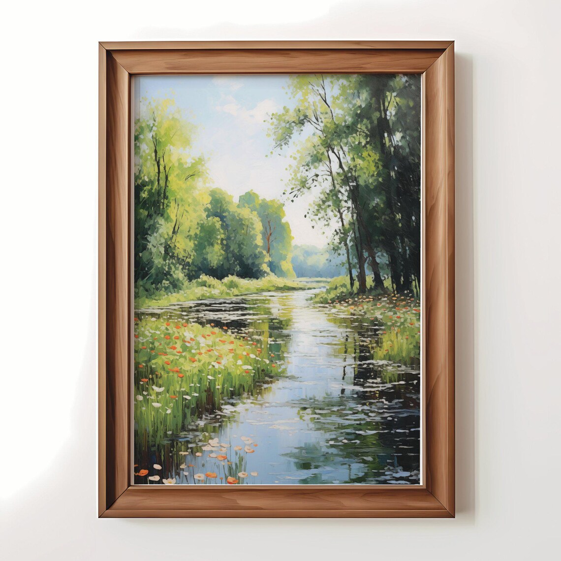 River Landscape Painting, Vintage Landscape Art Print - Image 3