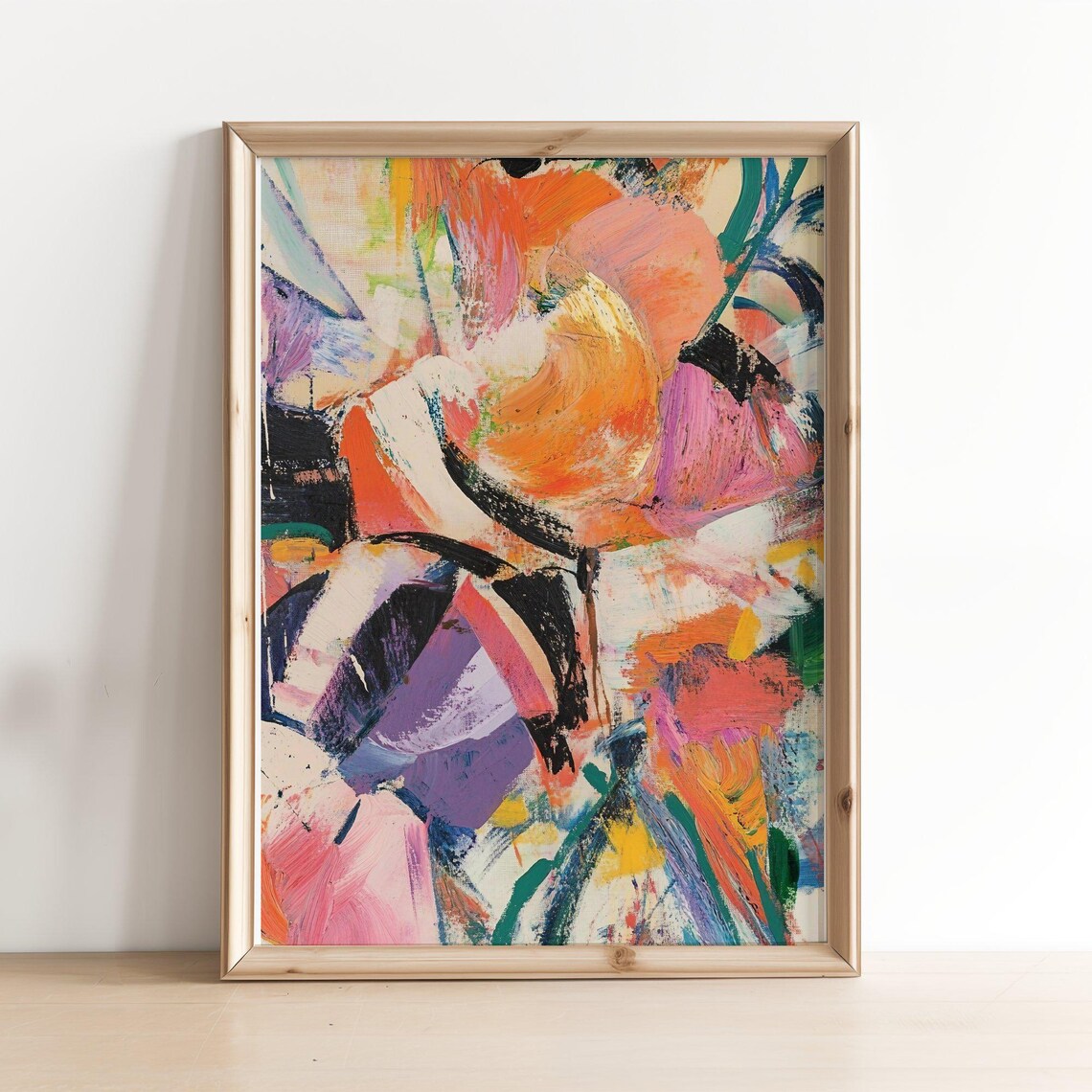 Vintage Abstract Botanical Floral Bouquet Art Print