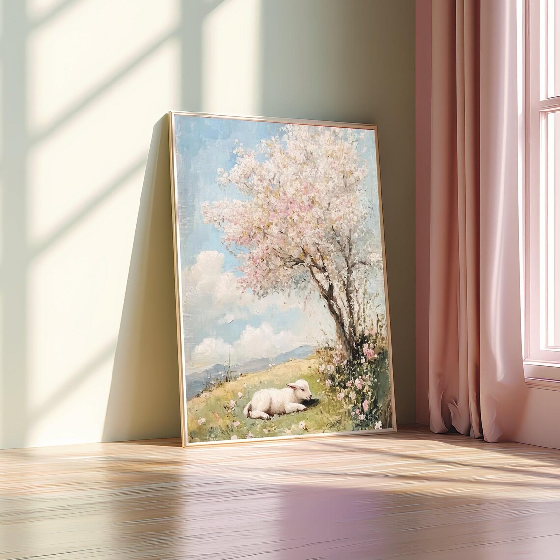 Cute Easter Painting, Neutral Spring Farmhouse - Image 4