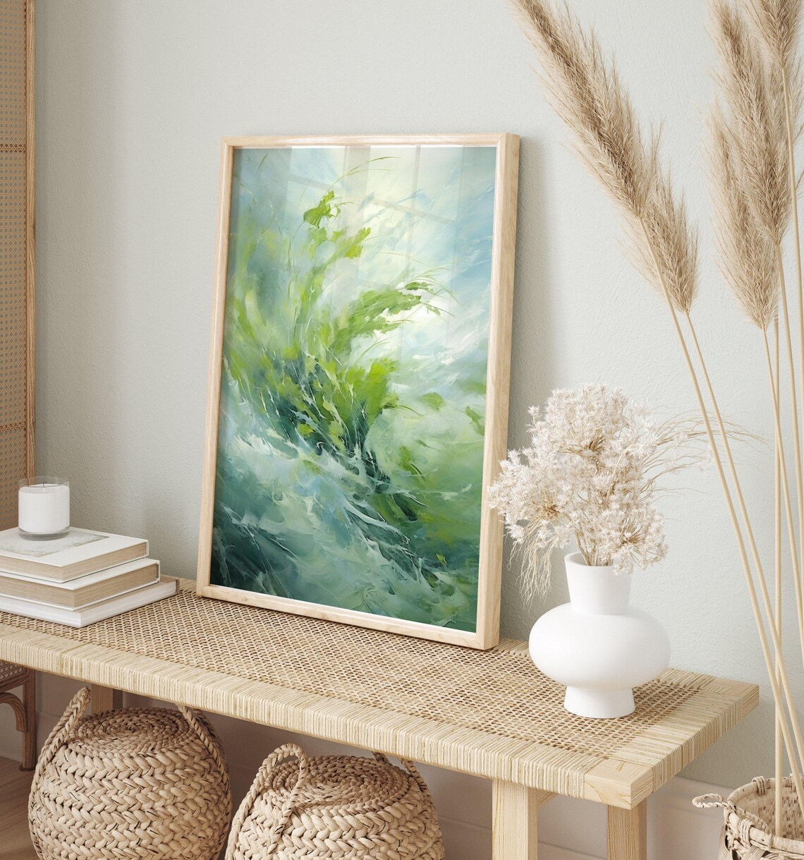 Spring Abstract Green Floral Botanical Poster - Image 3