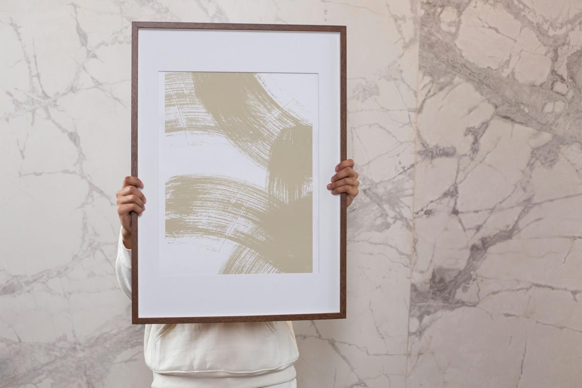 Abstract Paint Stroke Wall Print Beige Home Decor Cute Art Housewarming Gifts Bedroom Poster - Image 4