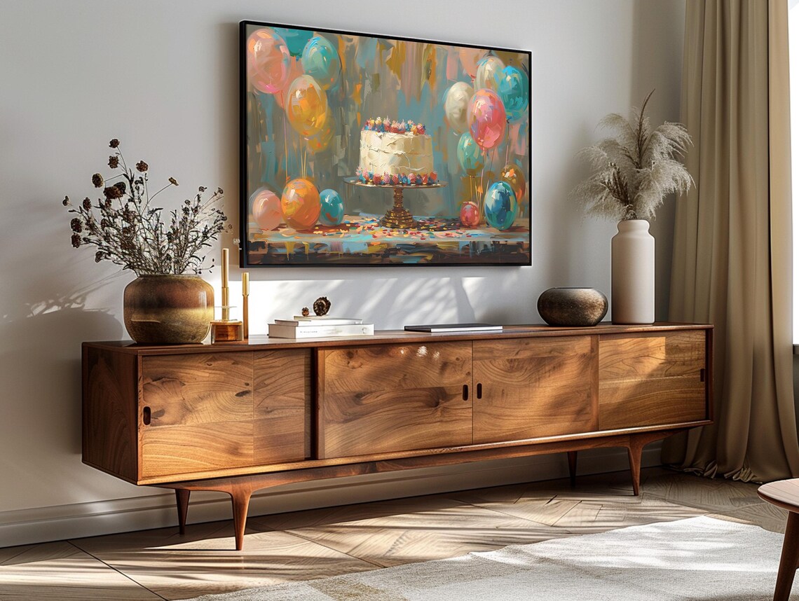 Birthday Cake Vintage Art Print, Birthday Decor - Image 3