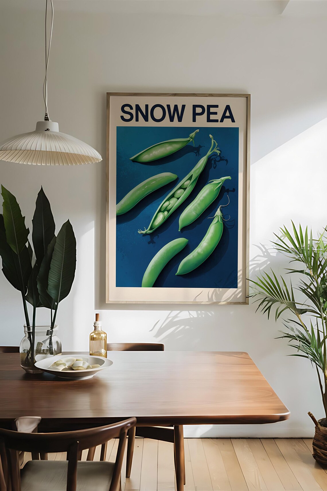 Snow Pea Vegetable Art Print, Farmhouse Kitchen - Image 2