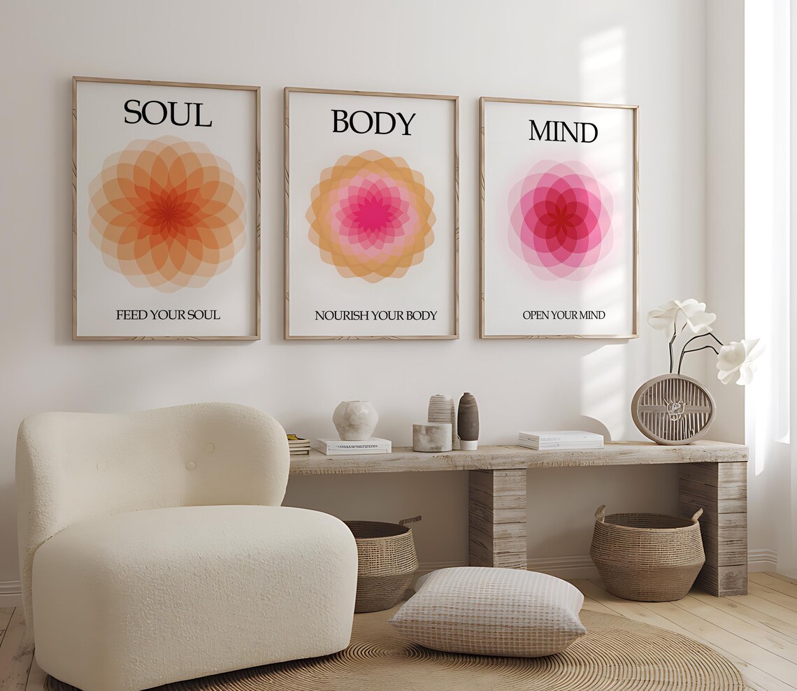 Nourish Your Body Gradient Mandala Minimalist Wellness Mindset Poster - Image 4