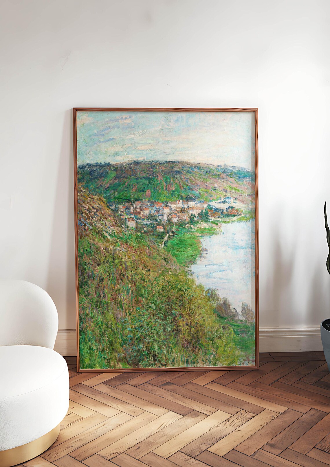 Claude Monet View of Vétheuil French River Village Impressionist Art Poster - Image 2