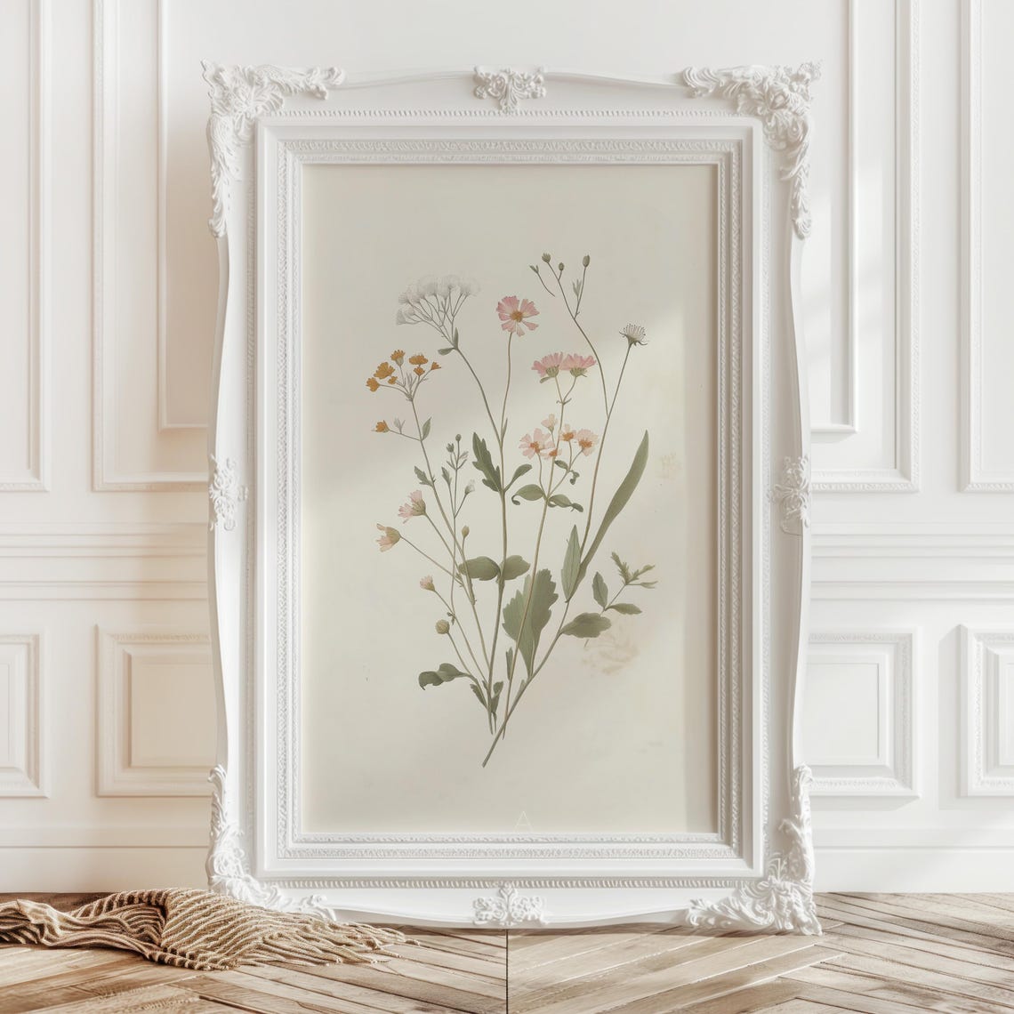 Wildflower Sprig Botanical Illustration Soft Pastel Art Print