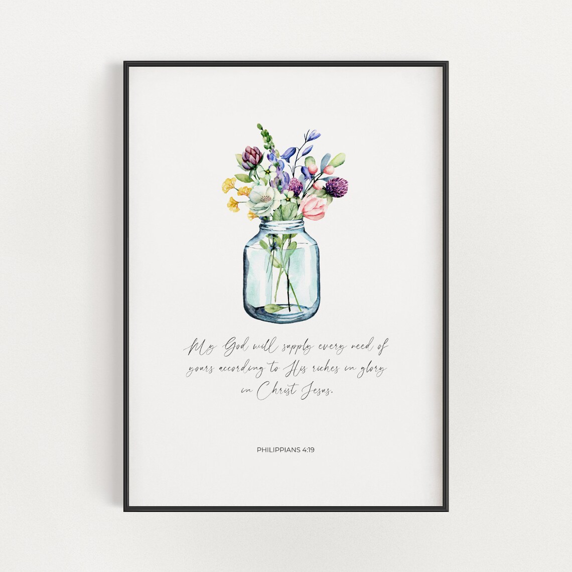 Philippians 4:19 Christian Nursery Scripture Print