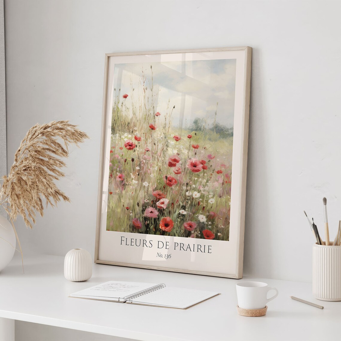 Flower Meadow Scandi Style Wall Art Print - Image 2