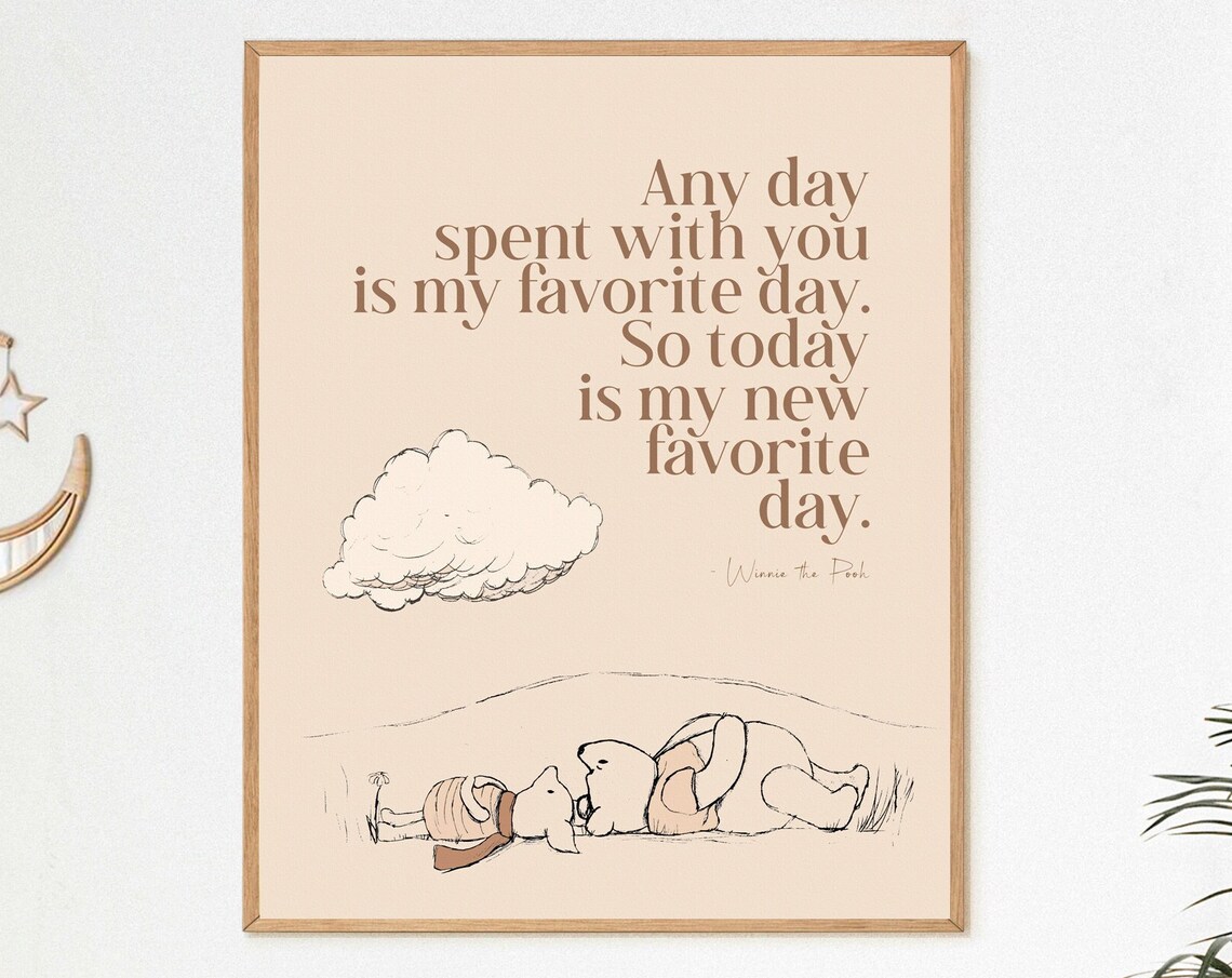 Winnie The Pooh Nursery Art Print, Favorite Day
