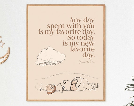 Winnie The Pooh Nursery Art Print, Favorite Day