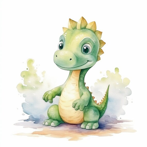 Cute Dinosaur Poster For Your Childrens Room Unique Dinosaur Picture In Watercolor Colors To And Print Yourself