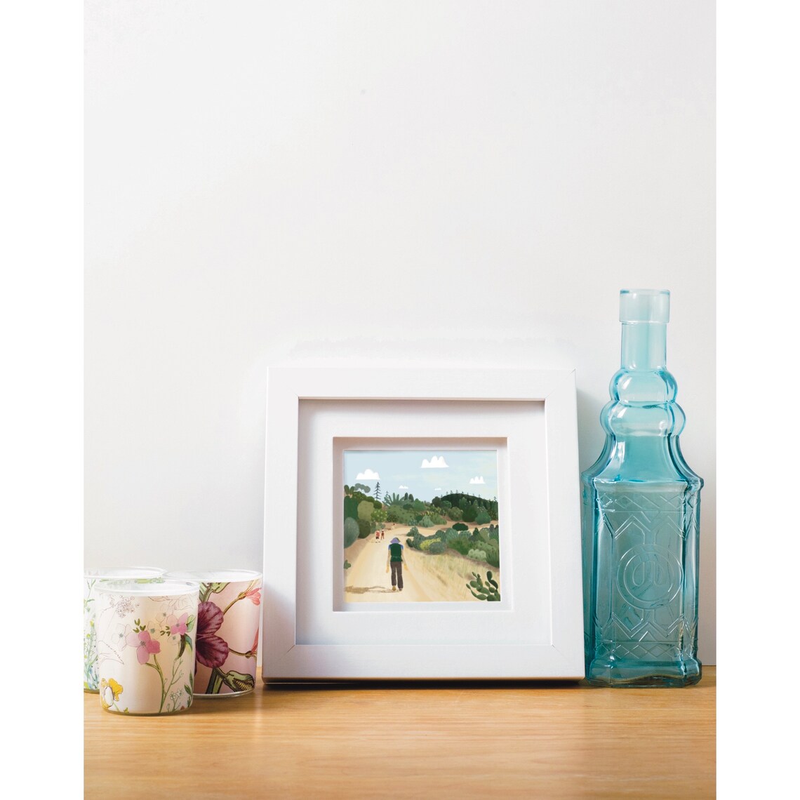 Nature Walk Hiking Scene, Daddy And Me Art Print - Image 3