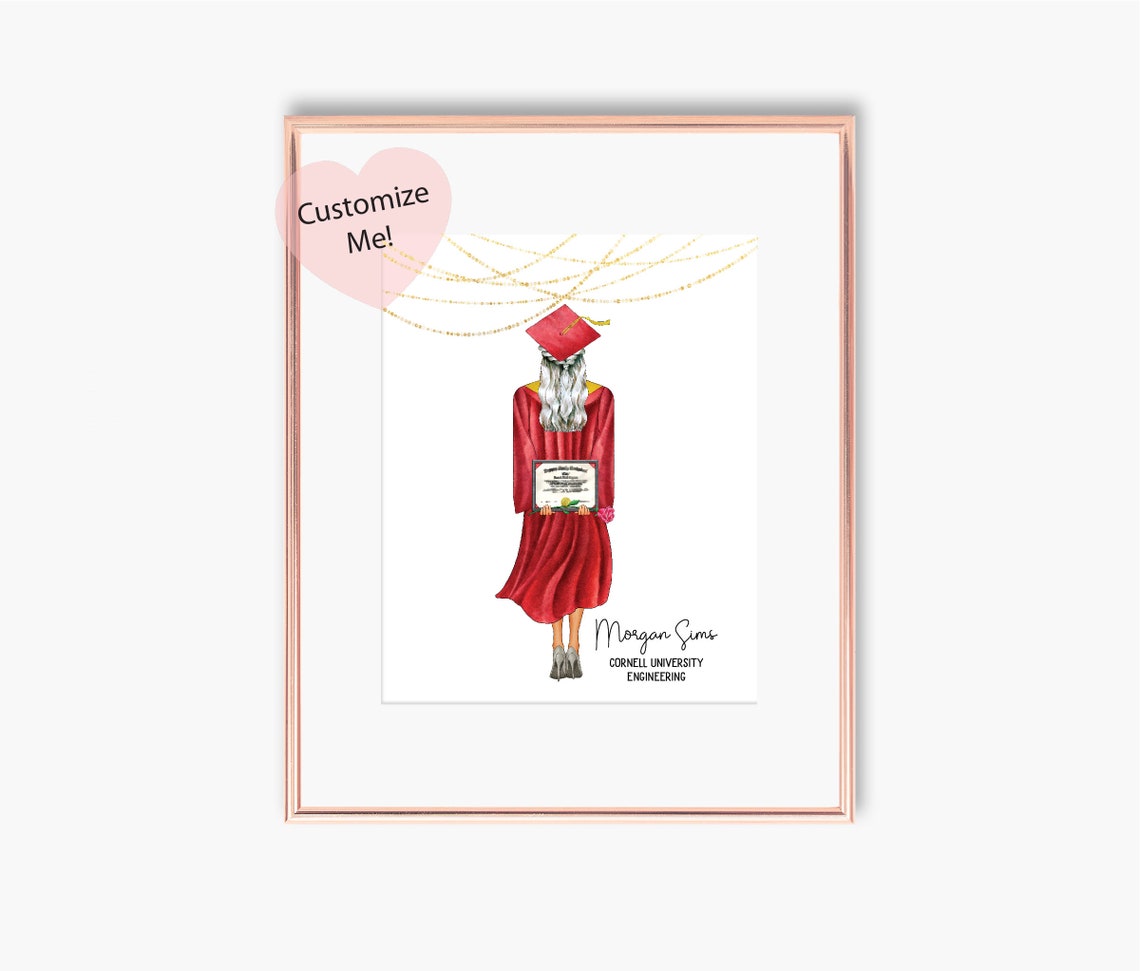 Personalized Graduation Gift For Her Class Of 2023 Graduation Keepsake Wall Art For College Graduate Gift University Grad Unframed