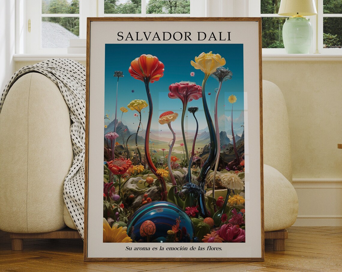 Salvador Dali Flower Market Surreal Art Print