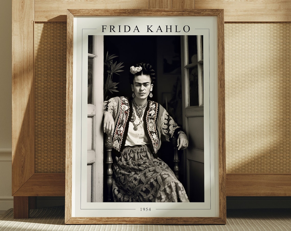 Frida Kahlo Black And White Feminist Art Poster