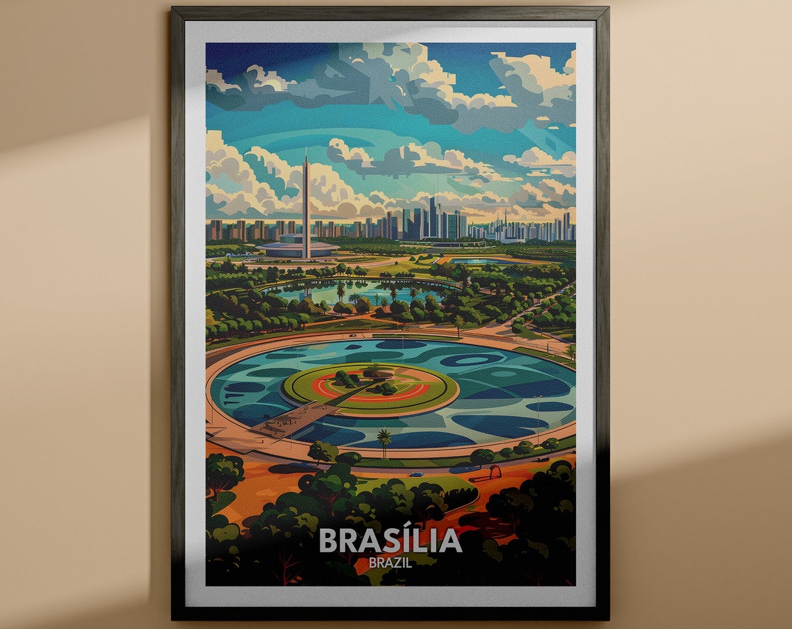Braslia Print Braslia Travel Poster Brazil Wall Art Print Brazil Home Decor Travel Wall Art Poster Unique City Print