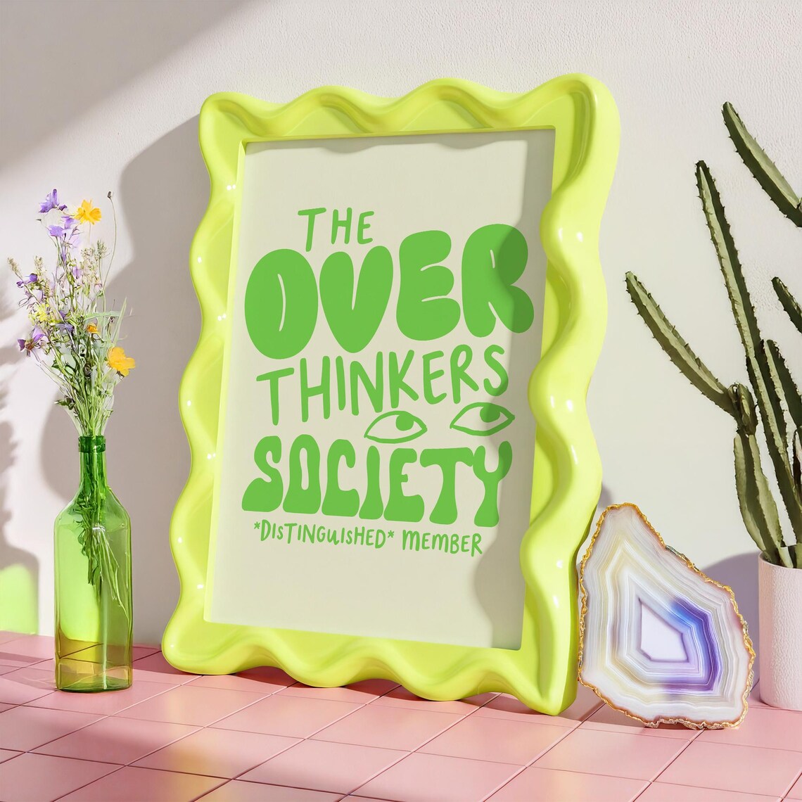 Overthinkers Society Distinguished Member Retro Funny Quote Poster