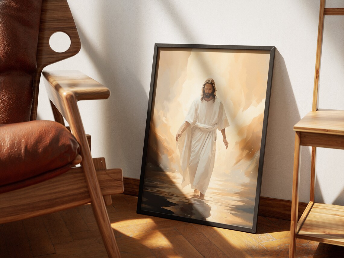 Jesus Christ Walking on Water, Christian Sketch Art - Image 4