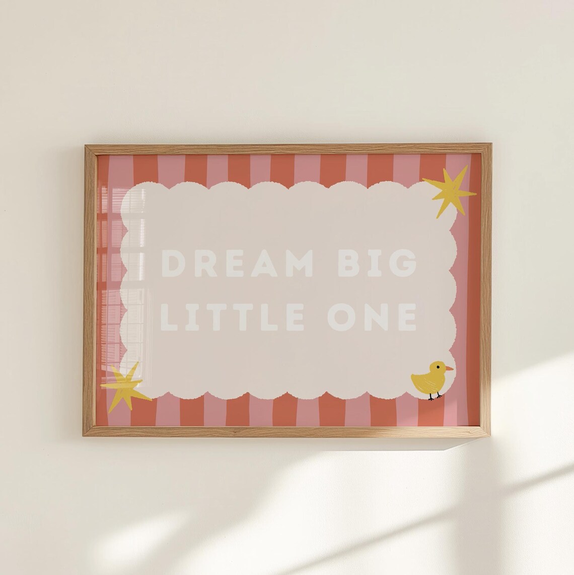 Dream Big Little One Kids Quote Nursery Bedroom Decor Wall Art