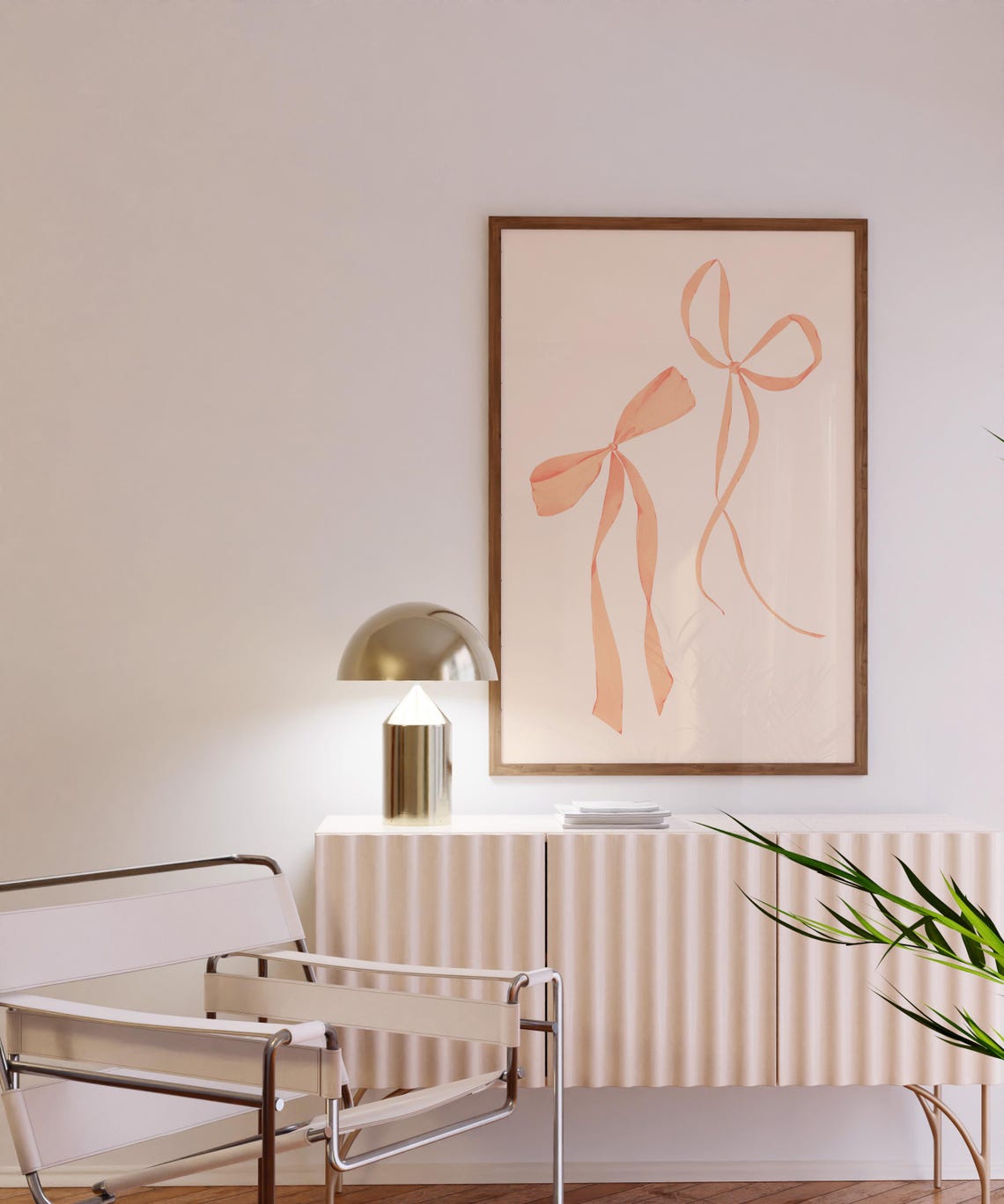 Orange Wall Art Bow Wall Art Trendy Art Prints Aesthetic Art Print Coquette Art Print Teen Girl Bedroom Orange Wall Art Dorm Wall Decor - Image 2