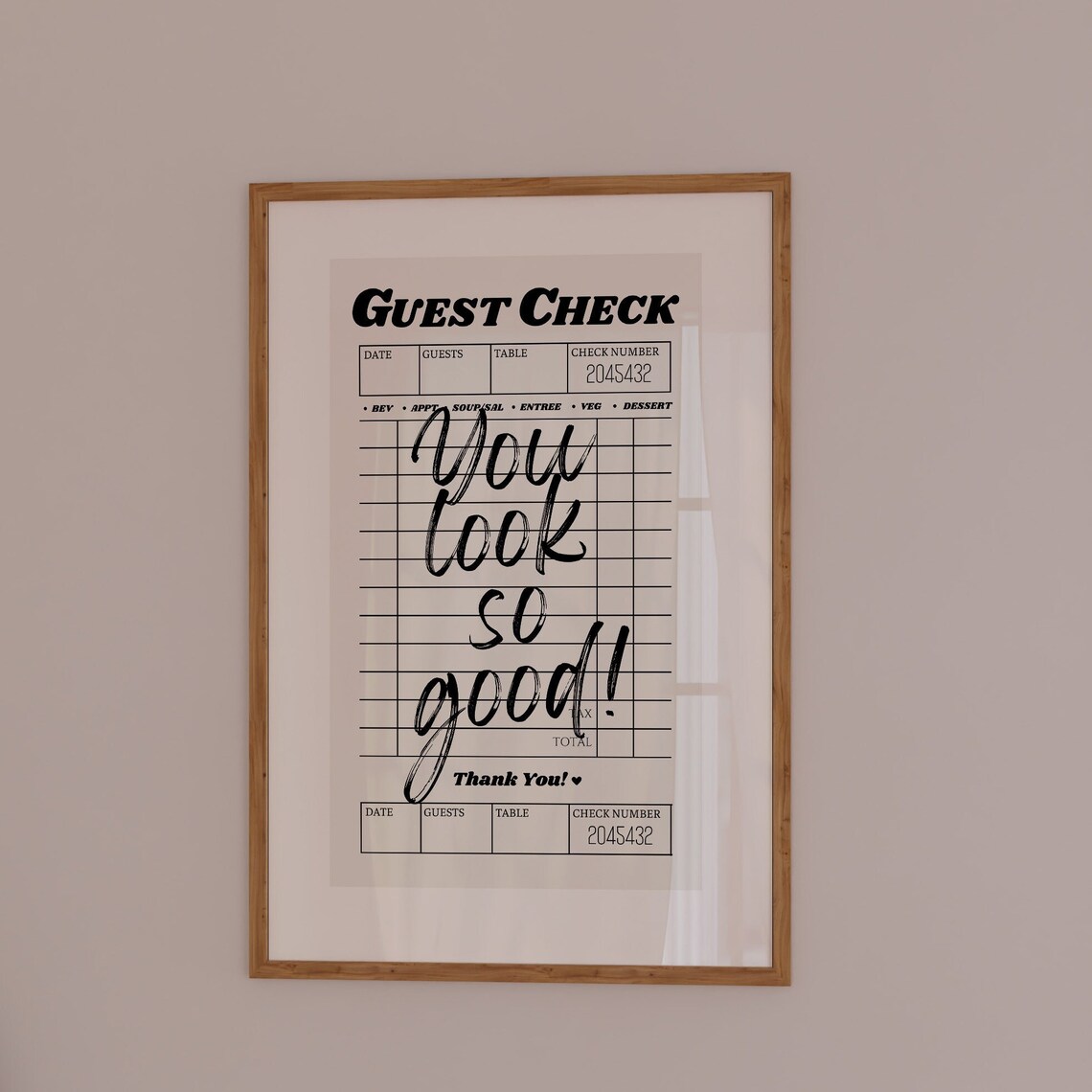 Guest Check Vintage Poster, Preppy Bar Cart Art - Image 2