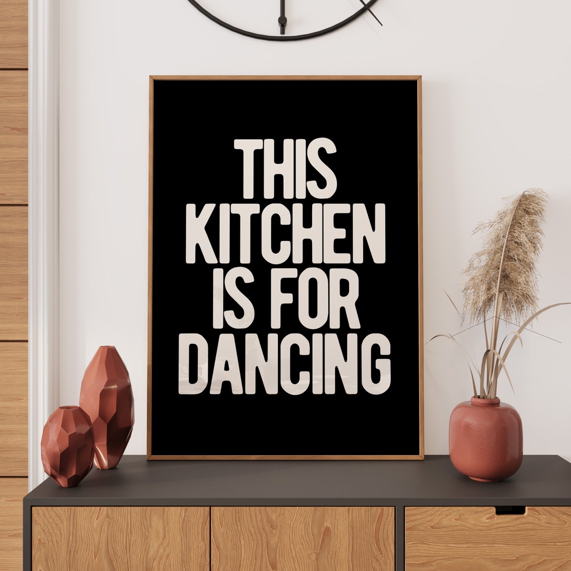 This Kitchen Is For Dancing Kitchen Wall Art Typography Prints Food Art Print Black White Trendy Print Kitchen Decor Trendy Retro - Image 2