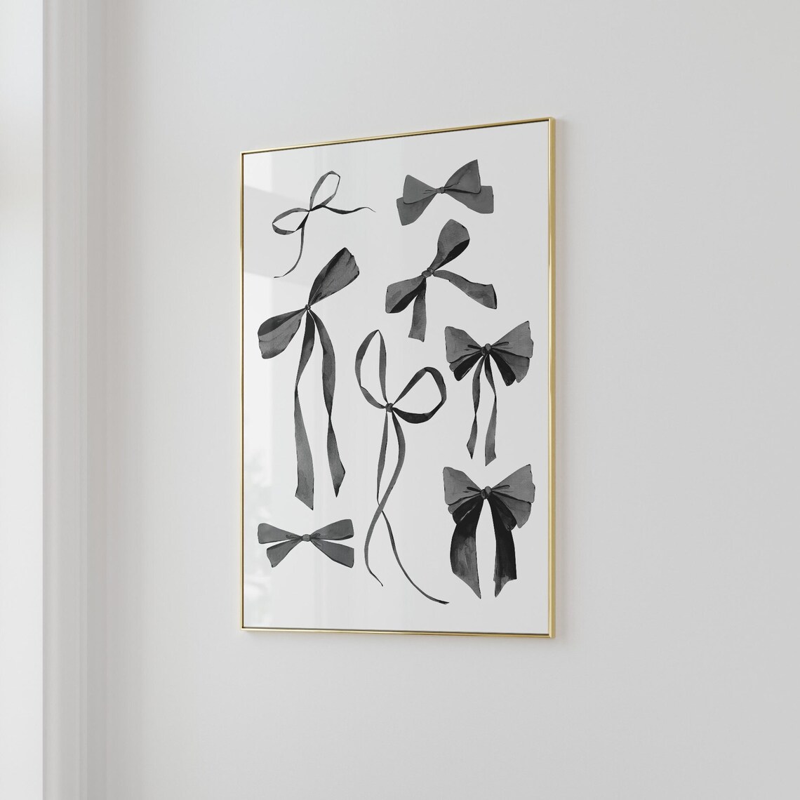 Bow Wall Art, Watercolor Print for Bedroom Decor - Image 3