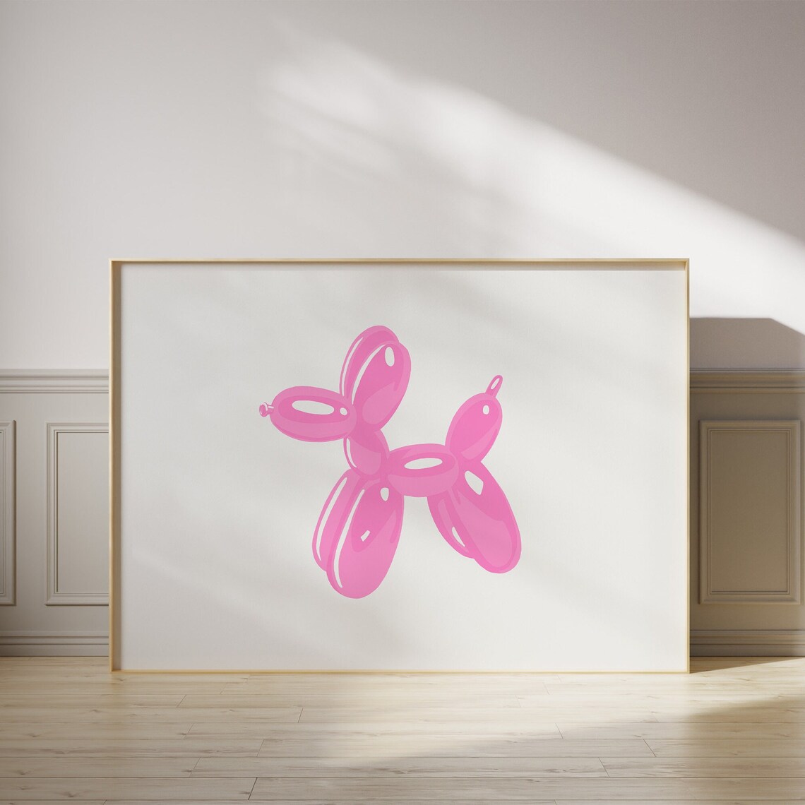 Balloon Dog Trendy Pink Poster, Bedroom Decor - Image 2