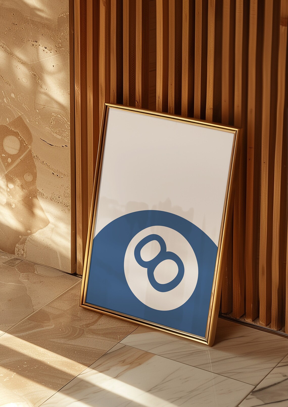 Blue 8 Ball Navy Billiards Minimalist Lucky Number Trendy Poster - Image 3