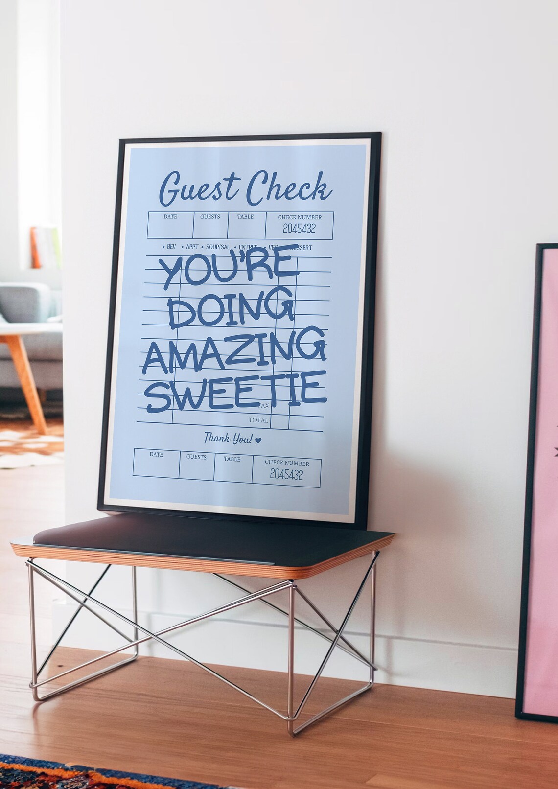 You're Doing Amazing Sweetie Guest Check Navy Blue Trendy Poster - Image 2