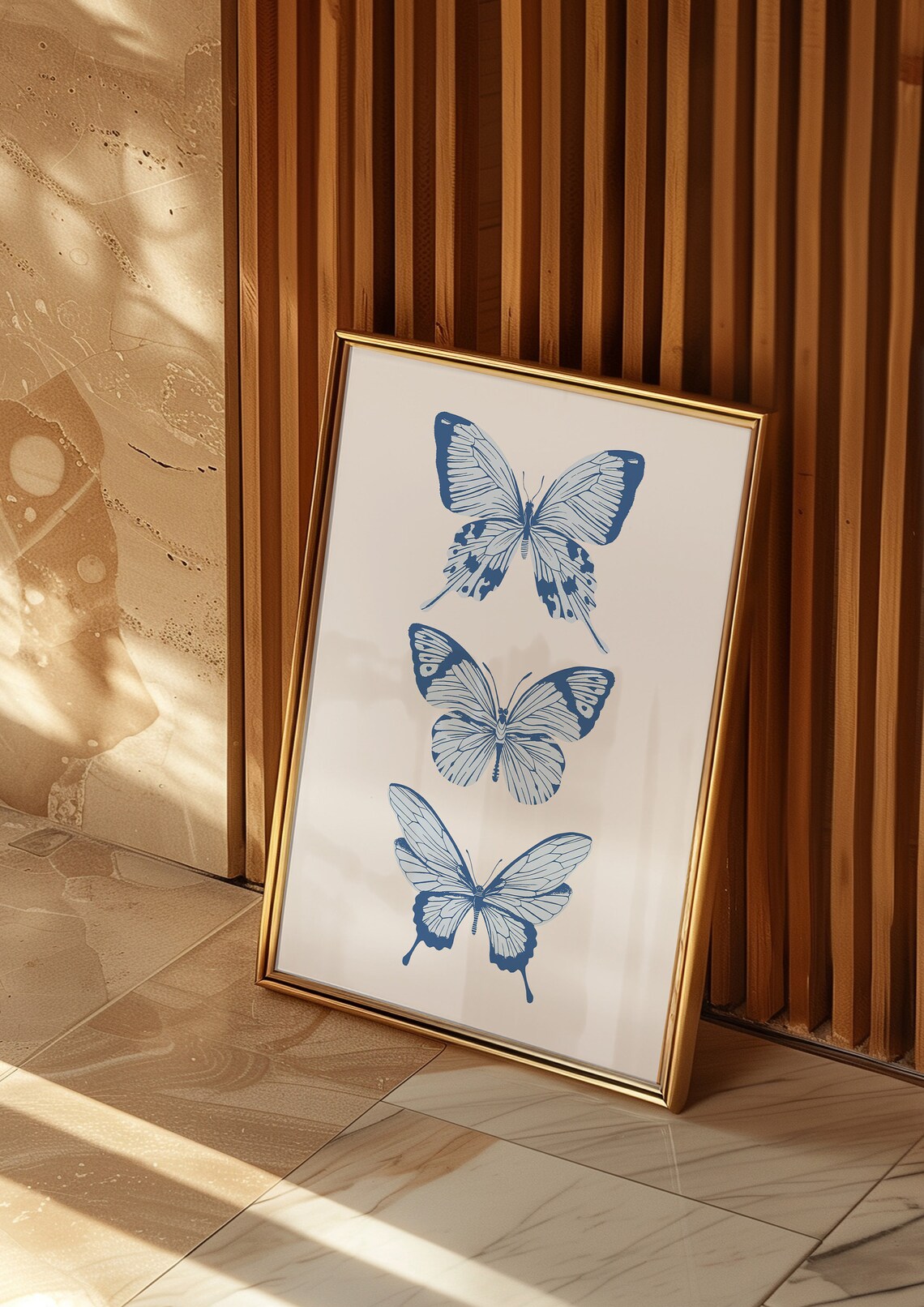 Butterfly Wall Art, Blue Aesthetic Trendy Decor