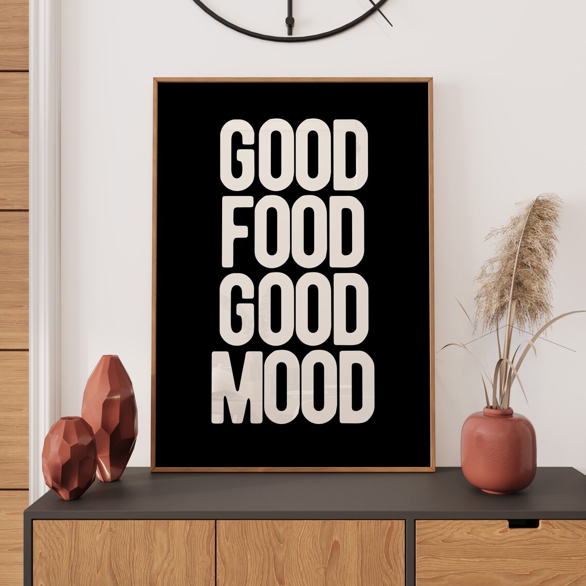 Good Food Good Mood Kitchen Typography Art Print - Image 2