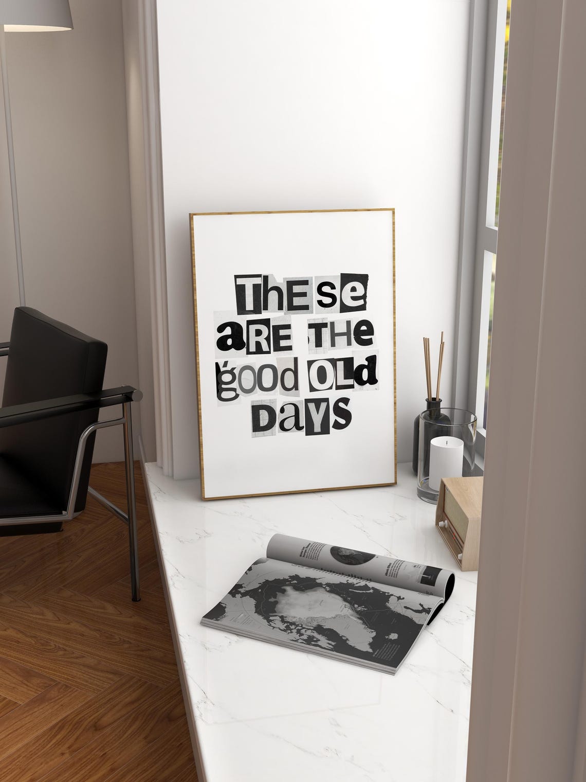 These Are The Good Old Days Ransom Letter Typography Art Poster - Image 4