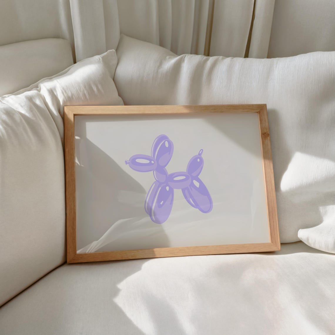 Lilac Purple Balloon Dog Preppy Aesthetic Dorm Room Decor Art Print