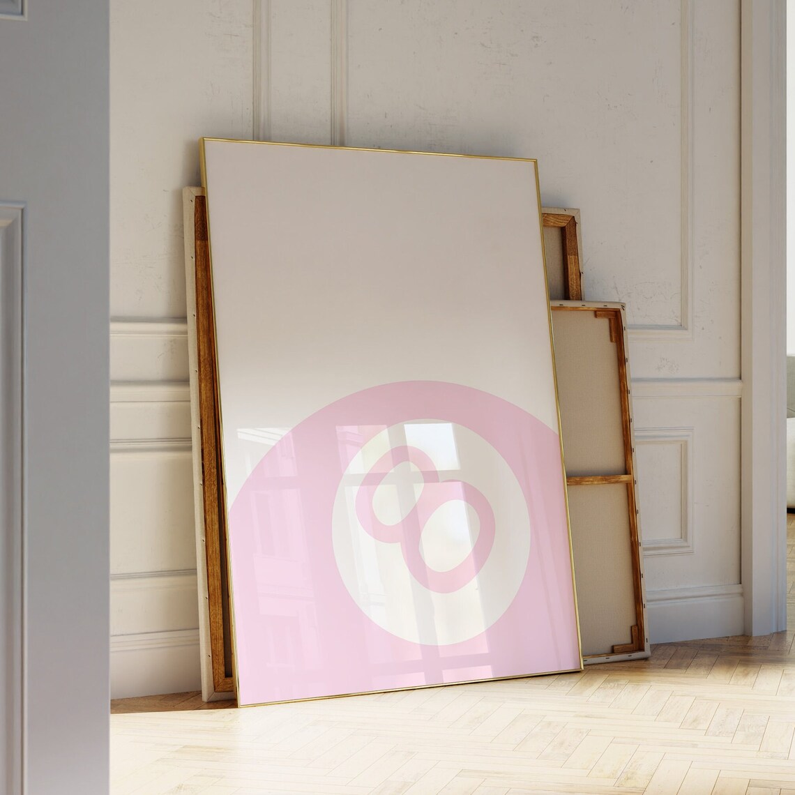 Pink Eight Ball Billiards Minimalist Trendy Room Decor Poster