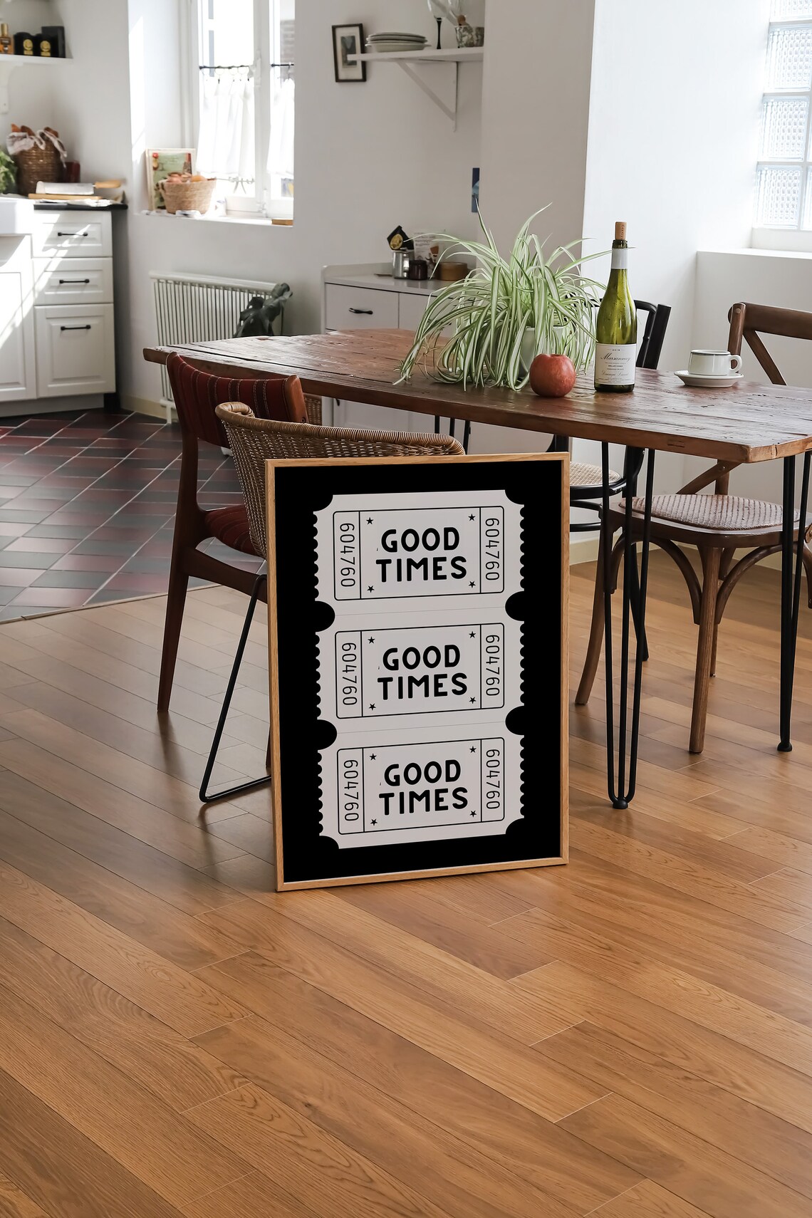 Good Times Ticket Stub Trio Black and White Retro Concert Poster Art - Image 3